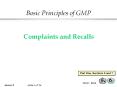 Complaints and Recalls Part One, Sections 6 and 7 Complaint