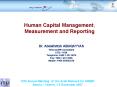 Human Capital Management, Measurement and Reporting Dr