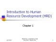 Introduction to Human Resource Development (HRD) Chapter 