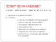 scientific management topic : management theory b