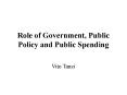 Role of Government, Public Policy and Public Spending Vit