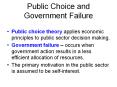 Public Choice and Government Failure Public choice theor