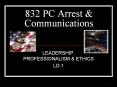 832 PC Arrest & Communications LEADERSHIP, PROFESSIONALISM 