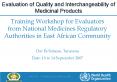 Training Workshop for Evaluators from National Medicine