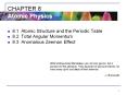 CHAPTER 8 Atomic Physics 8.1 Atomic Structure and th