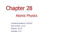 Chapter 28 Atomic Physics Conceptual questions: 2,4,8,9,1