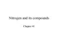 Nitrogen and its compounds Chapter 41 General properties 1s