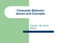 Consumer Behavior Issues and Concepts Faculty : Mr. Amo