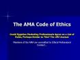 The AMA Code of Ethics Could Egyptian Marketin