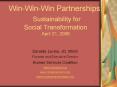 Win-Win-Win Partnerships: Sustainability for Socia
