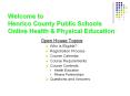 Welcome to Henrico County Public Schools Online Health 