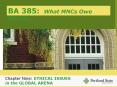BA 385: What MNCs Owe Society Chapter Nine: ETHICAL ISSUE