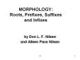 MORPHOLOGY: Roots, Prefixes, Suffixes and Infixes by Don L
