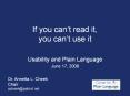 If you can t read it, you can t use it Usability and Plai