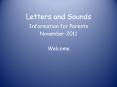 Letters and Sounds Information for Parents November 201
