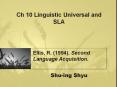 Ellis, R. (1994). Second Language Acquisition. Shu-ing Shy