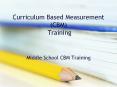 (CBM) Training Middle School CBM Training What is Curriculu