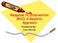 Are You Open to Ideas??? Response to Intervention can ope