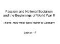 Fascism and National Socialism and the Beginnings of Worl