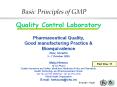 Basic Principles of GMP Quality Control Laborator