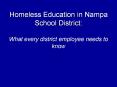 Homeless Education in Nampa School District: What ever