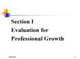 Section I Evaluation for Professional Growth Evaluation fo