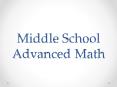 Middle School Advanced Math History of Advanced Math i