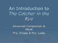 An Introduction to The Catcher in the Rye Advance