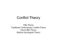 Conflict Theory Elite Theory Traditional Contemporar