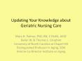 Updating Your Knowledge about Geriatric Nursing Care Mary H