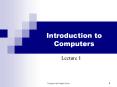 Introduction to Computers Lecture 1 Web Page and Book Lis