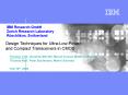 IBM Research GmbH Zurich Research Laboratory R schlikon