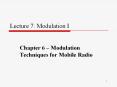Lecture 7: Modulation I Chapter 6   Modulation Technique