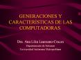 GENERACIONES Y CARACTER STICAS DE LAS COMPUTADORAS. Dra. An