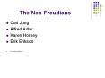 The Neo-Freudians Carl Jung Alfred Adler Karen Horney Eri