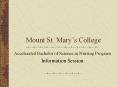 Mount St. Mary s College Accelerated Bachelor of Science i