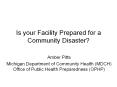 Is your Facility Prepared for a Community Disaster? Ambe