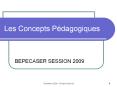 Les Concepts P dagogiques BEPECASER SESSION 2009 TRAVAIL D