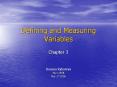 Defining and Measuring Variables Chapter 3 Dusana Rybarov