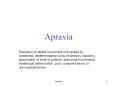 Apraxia Disorders of skilled movement not caused b