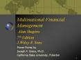 Multinational Financial Management Alan Shapiro 7th Editio