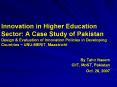 Innovation in Higher Education Sector: A Case Study o
