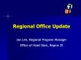 Regional Office Update Jan Len, Regional Program Manage