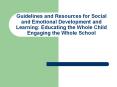 Guidelines and Resources for Social and Emotiona