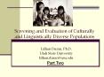 Screening and Evaluation of Culturally and Linguisticall