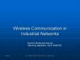 ... Wireless Communication in Industrial Networks 
