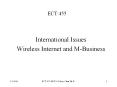 Wireless Internet and M-Business ... smart card, e-cas