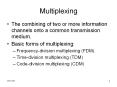 Multiplexing The combining of two or more informatio