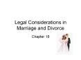 Legal Considerations in Marriage and Divorce Chapter 1