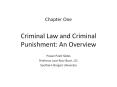 Chapter One Criminal Law and Criminal Punishment: A